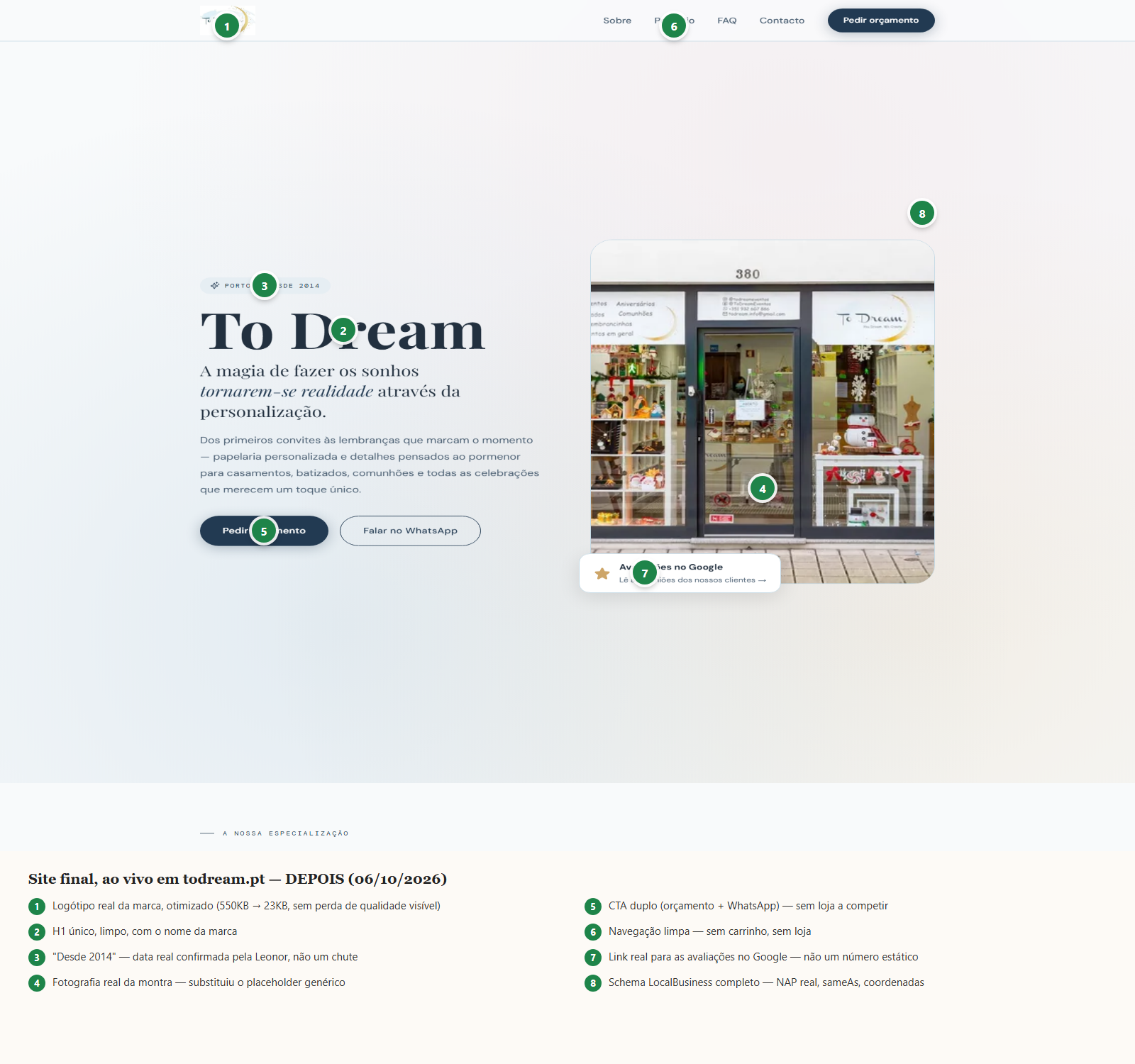Website To Dream depois — Astro, em todream.pt